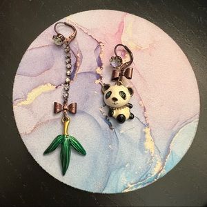Betsey Johnson panda earrings